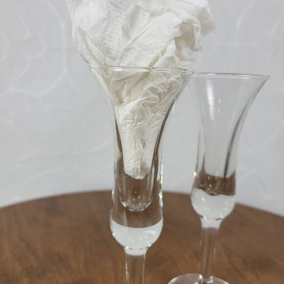 Vintage MCM Blown Clear Glass Cordial Liquor Cocktail 6" Tall Set of 4‎ Glasses - Picture 10 of 13